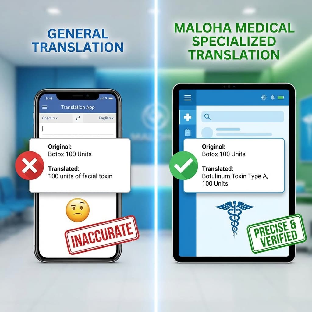 General translation vs Maloha medical translation